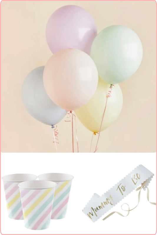 Pastel & Gold Baby Shower Essentials Kit